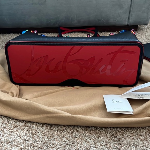 CHRISTIAN LOUBOUTIN - Cabata Empire Spike Courones Studded Leather Tote - Large - Picture 7 of 12